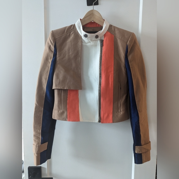 BCBG Maxazaria Utility Jacket Multi Color - Picture 2 of 5